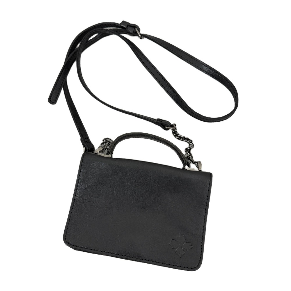 Patricia Nash Crossbody Mini Bag Womens OS Black Leather Purse Chain Handle